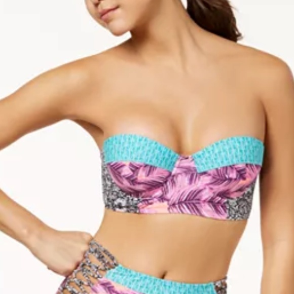 Hula Honey Other - NWT Hula Honey Push Up Strapless Tie Bikini L